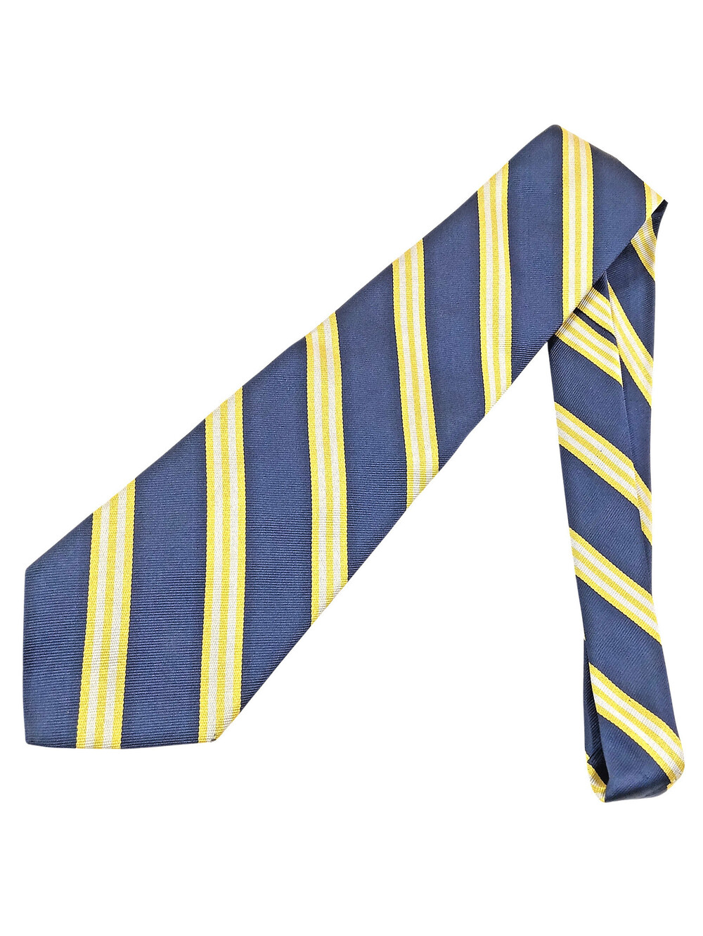Brooks Brothers Classic "346" Silk Navy Maroon Gold Striped Tie